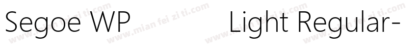 Segoe WP正黑體 Light Regular字体转换